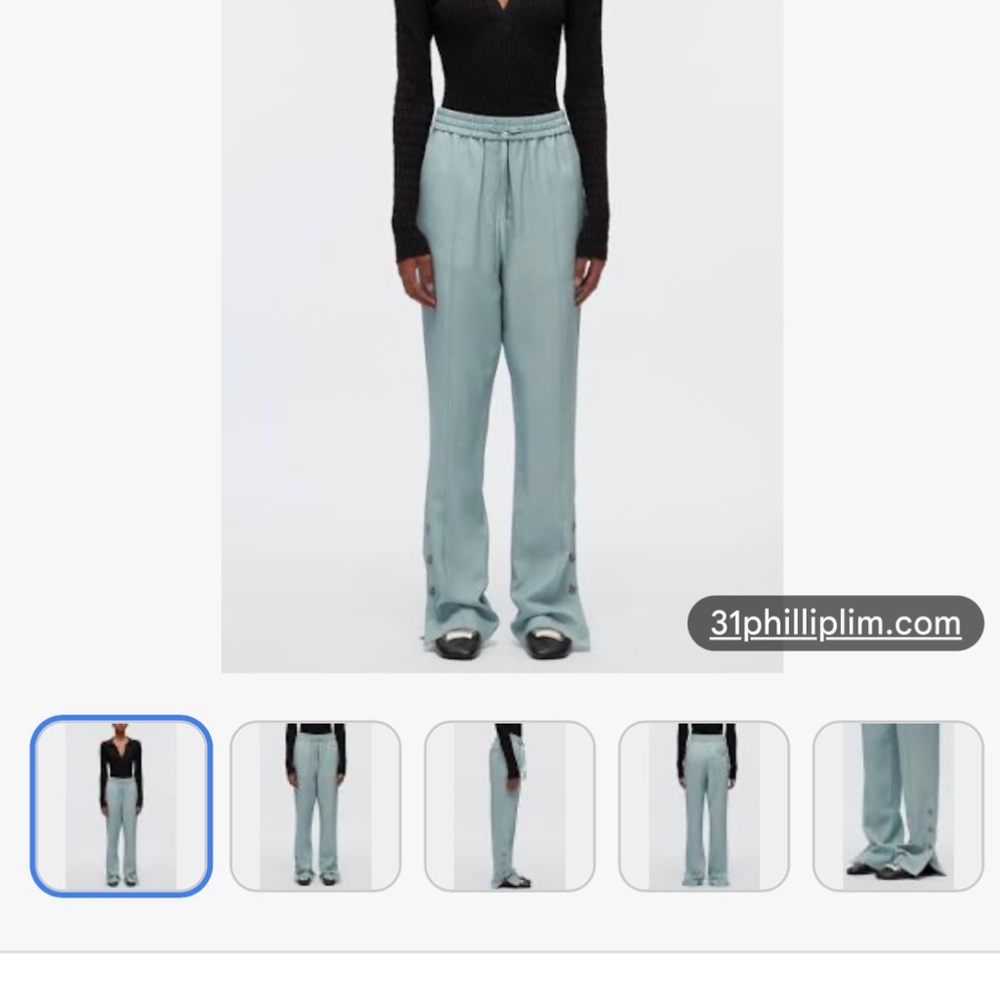 Phillip Lim Black elasticated pants with side vents, US M, New, beautiful
